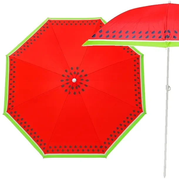 ROZKŁADANY PARASOL PLAŻOWY na plażę z regulacją ARBUZ 180 cm TARAS BALKON