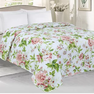 Domarex Narzuta Rose czerwono-zielona 200 x 220 cm - Narzuty - miniaturka - grafika 1