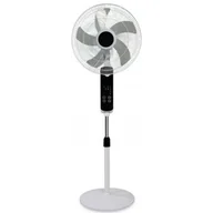 Wentylatory - VOLTENO Wentylator podłogowy z pilotem 40 cm 50 W biało-czarny - miniaturka - grafika 1