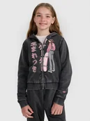 Bluzy dla dziewczynek - 4F Bluza dresowa rozpinana z kapturem dziewczęca - szara 122 (6-7 lat) - miniaturka - grafika 1