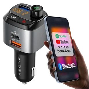 Transmiter samochodowy FM Alogy Ładowarka USB QC 3.0 + USB-C PD Bluetooth odtwarzacz MP3 - Pozostałe akcesoria do telefonów - miniaturka - grafika 9