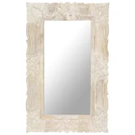 Lustra - vidaXL Lumarko Lustro z białą ramą z litego drewna mango, 80 x 50 cm 321633 - miniaturka - grafika 1