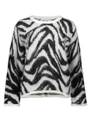 Swetry damskie - Pieces Sweter w kolorze biało-czarnym - miniaturka - grafika 1