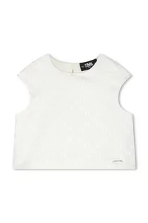 Bluzki dla dziewczynek - Karl Lagerfeld bluzka dziecięca kolor beżowy - grafika 1