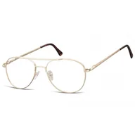 Okulary dla dzieci - Okulary oprawki dziecięce zerówki Pilotki MK3-47D złote - miniaturka - grafika 1
