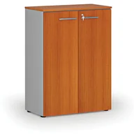 Szafy biurowe - Szafa biurowa z drzwiami PRIMO GRAY, 1087 x 800 x 420 mm, szary/wiśnia - miniaturka - grafika 1