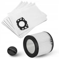 Filtry do odkurzaczy - 5x Worki + Filtr Zmywalny do Odkurzacza Karcher Wd3 Kfi 357 Se Wd2 Plus - miniaturka - grafika 1