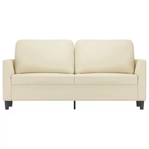 2-osobowa sofa, kremowy, 140 cm, sztuczna skóra - Sofy i kanapy - miniaturka - grafika 4