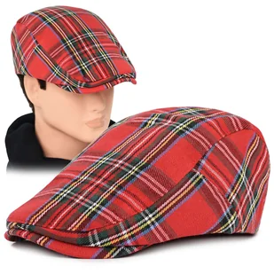 Kaszkiet Męski Premium Szkocka Krata Czapka - Czapki męskie - miniaturka - grafika 1