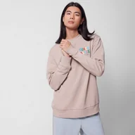Bluzy męskie - Męska bluza dresowa nierozpinana bez kaptura Outhorn OTHWSS24TSWSM1166 - beżowa - miniaturka - grafika 1