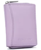 Portfele - Skórzany portfel damski Rovicky na zatrzask portmonetka na karty dokumenty gotówkę, fioletowy - miniaturka - grafika 1