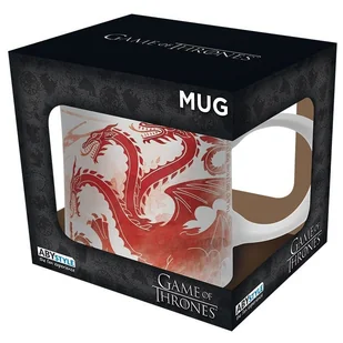 ABYstyle Studio Game of Thrones Targaryen  czerwony smok ceramiczny kubek biały/czerwony, biały/czerwony, STANDARD ABYMUG384 - Kinder party - miniaturka - grafika 2