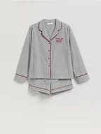 Piżamy damskie - Reserved - Dwuczęściowa piżama w kratkę - granatowy - miniaturka - grafika 1