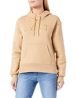 Swetry damskie - GANT Damska bluza z kapturem D2. Tonal Hoodie sweter z kapturem, Toffee BEIGE, L - miniaturka - grafika 1