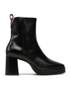 Botki damskie - Tommy Hilfiger Botki Premium Leather High Heel Bootie FW0FW08100 Czarny - miniaturka - grafika 1