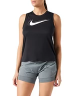 Kamizelki damskie - Nike Damska kamizelka W Nk Df Swsh Run Tank Vest, czarny/odblaskowy srebrny, M - miniaturka - grafika 1