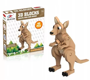 KANGUR KLOCKI PIANKOWE MIĘKKIE PUZZLE 3D 40EL - Klocki - miniaturka - grafika 1