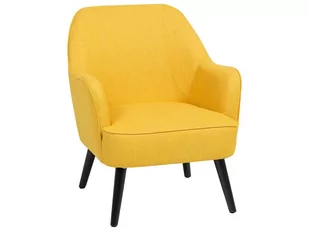 Beliani Fotel żółty - wypoczynkowy do salonu tapicerowany LOKEN - Fotele - miniaturka - grafika 1