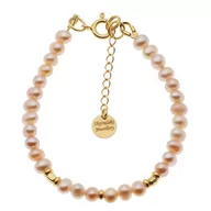 Bransoletki - Skorulski Jewellery, Bransoletka, Perły hodowane różowe i srebro złocone - miniaturka - grafika 1