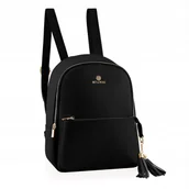 Torebki damskie - Plecak damski Betlewski MILEY czarny z ekoskóry - miniaturka - grafika 1