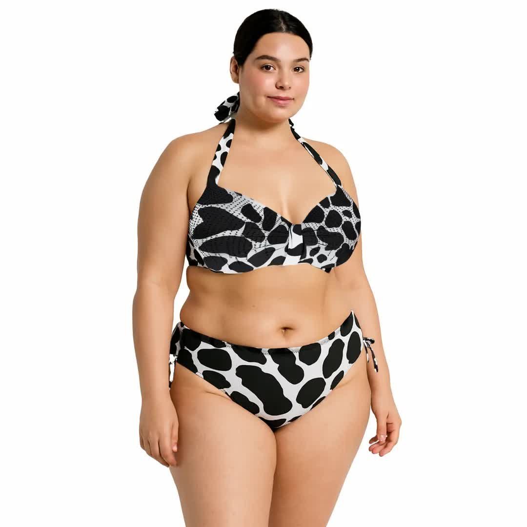 GÓRA od stroju kąpielowego TOP PLUS SIZE czarno biały Captain Mike 56