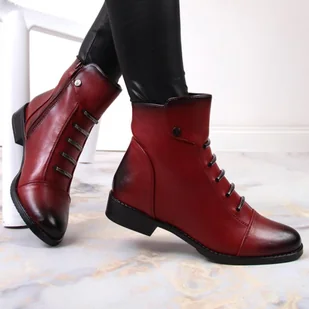 Botki z ozdobami ocieplane Jezzi W JEZ52 (kolor Czerwony, rozmiar 37) - Buty sportowe damskie - miniaturka - grafika 2