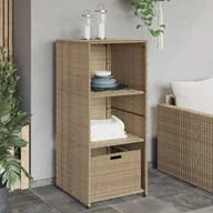 Pozostałe meble ogrodowe - Szafa ogrodowa vidaXL Szafka ogrodowa, beżowa, 50x55x115 cm, polirattan - miniaturka - grafika 1