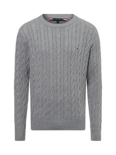 Tommy Hilfiger Męski sweter Mężczyźni drobna dzianina szary marmurkowy, S - Swetry męskie - miniaturka - grafika 1