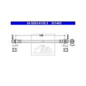 Przewody hamulcowe - ATE PRZEWÓD HAMULCOWY 24.5203-0135.3 RENAULT MEGANE III COUPE 2.0R.S 14 - miniaturka - grafika 1