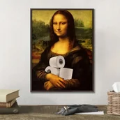 Dekoracje domu - Plakat A3 w ramie dekoracja pokoju Art Mona Lisa humor zabawny plakat - miniaturka - grafika 1