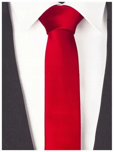 GŁADKI Jednokolorowy Krawat 7cm Męski CZERWIEŃ R17 - Krawaty i muchy męskie - miniaturka - grafika 1