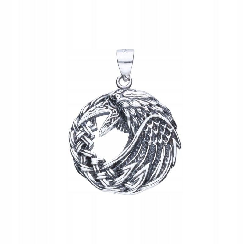Piękna zawieszka srebrna próby 925 oksydowana średnica 20mm waga 3.62g