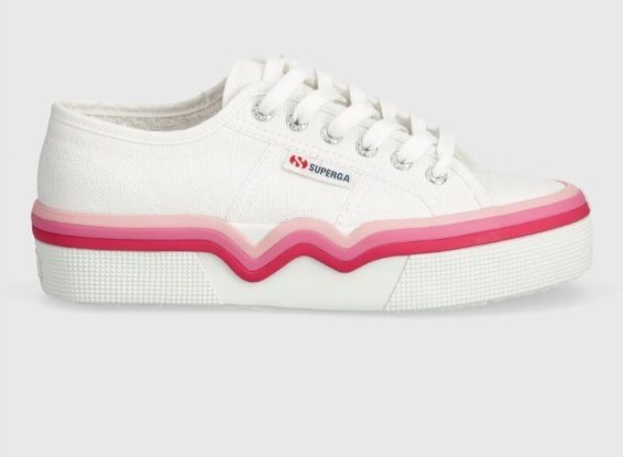 Trampki tenisówki damskie Superga 2740 LIQUIFY Stripes biale rozmiar 38