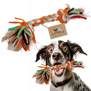 Zabawka dla psa SZNUR pleciony dwa supły sznur + lina bawełniana 23 cm - Zabawki dla psów - miniaturka - grafika 1