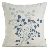 Poszewki na poduszki - Poszewka dekoracyjna Len 12, 45 x 45 cm kremowo-granatowa - miniaturka - grafika 1
