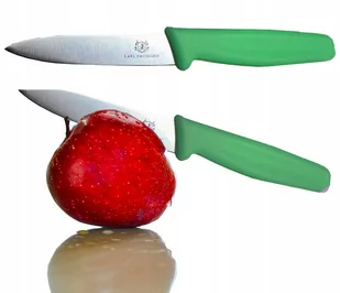 NÓŻ NOŻYK KUCHENNY ZIELONY PROSTY OSTRY DŁUGI 10CM - Zestawy sztućców - miniaturka - grafika 1