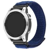 Akcesoria do smartwatchy - Fixed Nylonowy pasek Nylon Sporty Strap, QuickFit 22mm do Garmin Fenix 7 Pro / 7 / 6 Pro / 6 / 5, ciemnoniebieski - miniaturka - grafika 1