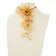 Naszyjniki - Naszyjnik pozłacany, ażurowe duże kwiaty - miniaturka - grafika 1