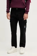 Spodnie męskie - Alpha Industries spodnie męskie kolor czarny w fasonie cargo 178207.03 - miniaturka - grafika 1