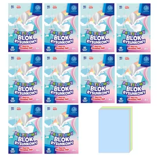Palstelowy blok rysunkowy A4 10 arkuszy 10 sztuk - Szkolne artykuły papiernicze - miniaturka - grafika 1