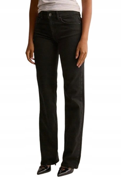 OLNY DAMSKIE SPODNIE CZARNE JEANSY PROSTE XS DRK