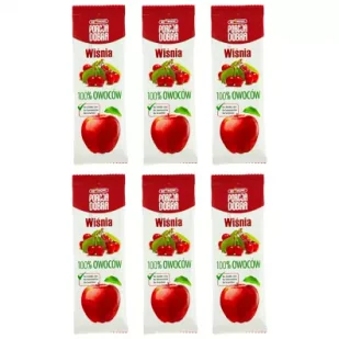 Porcja Dobra Przekąska jabłkowo-wiśniowa Zestaw 6 x 16 g - Batoniki - miniaturka - grafika 1