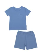 Bluzki damskie - Chłopięcy komplet bluzka + spodenki niebieski Nicol r.98 - miniaturka - grafika 1