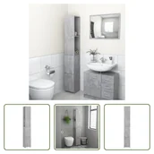 Szafki łazienkowe - The Living Store Szafka łazienkowa betonowa szara 25x26,5x170 cm materiał drewnopochodny - miniaturka - grafika 1