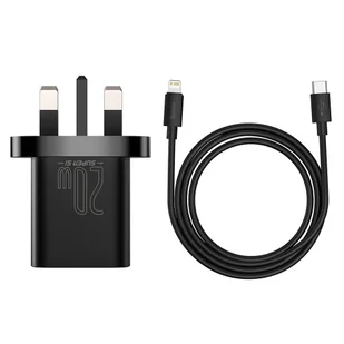Baseus Super Si 1C szybka ładowarka USB Typ C 20W Power Delivery + kabel USB Typ C - Lightning 1m (wtyczka UK) czarny (TZCCSUP-K01) hurtel-71980-0 - Ładowarki do telefonów - miniaturka - grafika 16