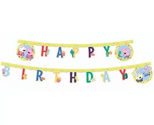 Procos Baner "Peppa Pig Happy Birthday" PROCOS 230 cm 91103 - Urodziny dziecka - miniaturka - grafika 1