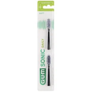 Sunstar Gum Butler Końcówki Sunstar GUM Sonic Daily 4110 2 szt. do szczoteczki sonicznej GUM Sonic Daily 4100 czarne - Końcówki do szczoteczek elektrycznych - miniaturka - grafika 1