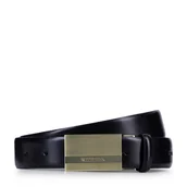 Paski - Męski pasek ze skóry z pełną klamrą ze zdobieniem - miniaturka - grafika 1