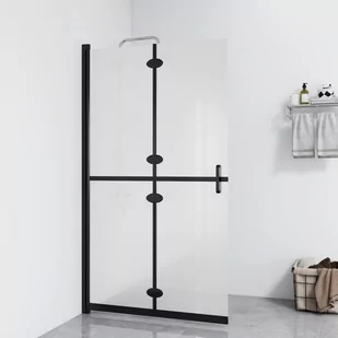 vidaXL Składana ścianka prysznicowa mrożone szkło ESG 100x190 cm 151195 - Ścianki i drzwi prysznicowe - miniaturka - grafika 1