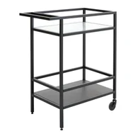 Wózki kuchenne - Szklany barek na kółkach 42x70 cm Bronco – Unique Furniture - miniaturka - grafika 1